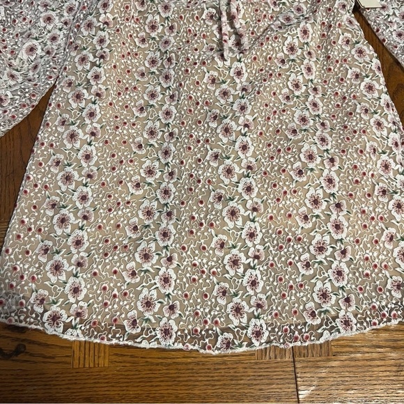 NEW Tularosa Tess Floral Embroidered Ruffle Puff Sleeve Mini Dress Sz L - Picture 7 of 16